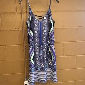 Blue and Green Printed Dress